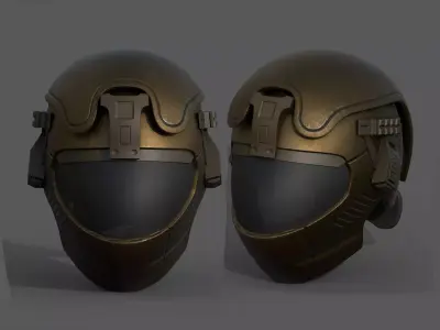 Helmet scifi military combat 3d futuristic technology space  Low-poly 3D model
