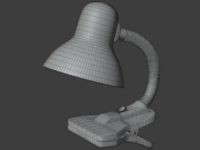 Rigged desk lamp 3D model