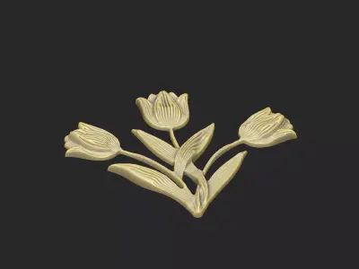 tulip 2 versions lily cnc-relief aspire nature-inspired 3D print model