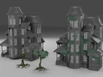 Old Manor Low-poly 3D model