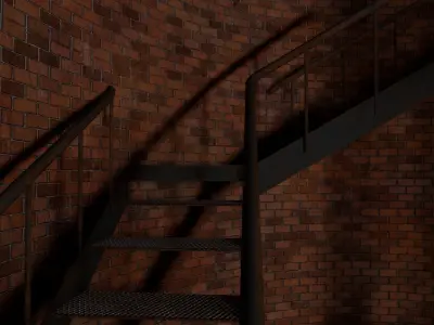 Water tower Low-poly 3D model 14