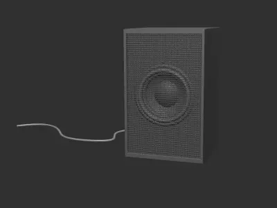 Wooden speaker system for PC 3D model Low-poly 3D model