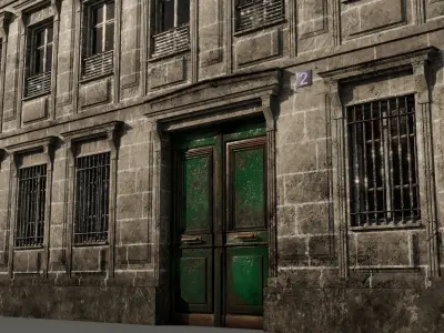 Paris Old Building Middle Low-poly 3D model