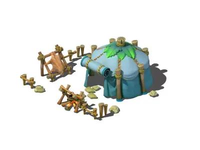 tent cartoon 3D model