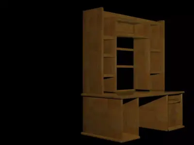 Cupboard wooden desk Low-poly 3D model