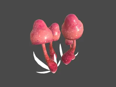 Fantasy Mushroom D03 Red - Scene Backdrop Design Low-poly 3D model