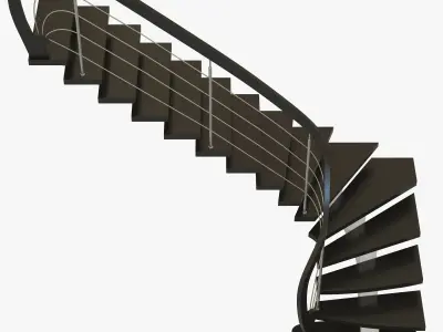 modern angular staircase 3D model