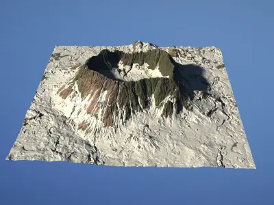 Landscape Environment Volcano Snow 25 Low-poly 3D model