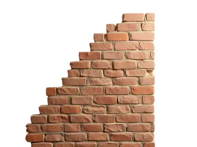 Rustic Brick Wall model pack Low-poly 3D model 2