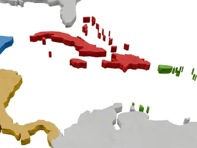 World Map Low-poly 3D model