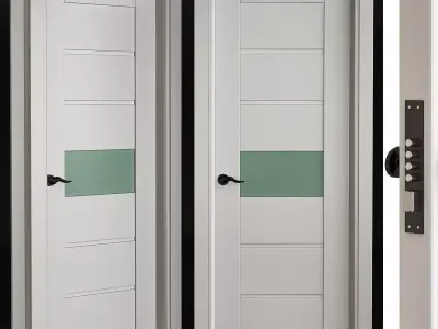 Edna Vetro Bianco Noble Belldinni Modern Interior Door 3d model Low-poly 3D model