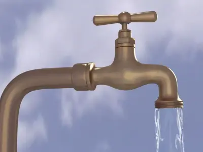 Brass Tap Low-poly 3D model