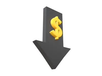 Price Down Symbol V1 001 Low-poly 3D model