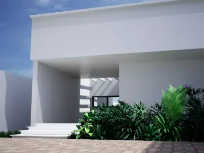 Sweethome front of modern house 3D model