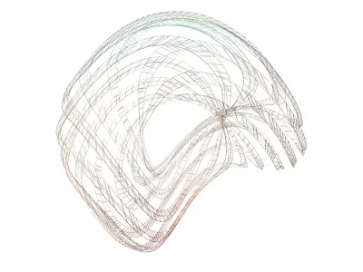 Abstract Ring Sphere v2 008 Low-poly 3D model