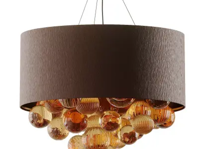 Large Artistic Suspension Lamp Amber Murano from Multiforme 3D model
