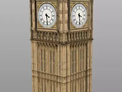 Big Ben 3D low poly model Low-poly 3D model