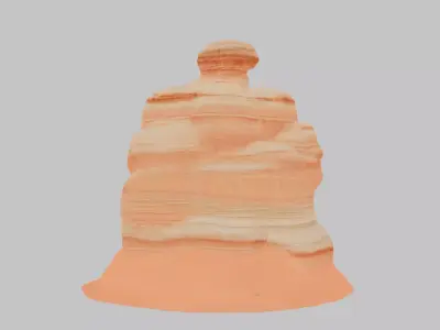 A Stepped Plateau Low-poly 3D model