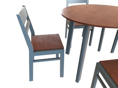Dining Table with Chair 3d Model VR Low-poly 3D model