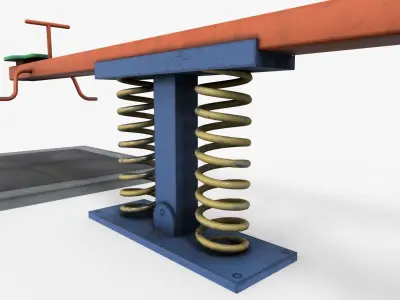 See-saw playground Low-poly 3D model