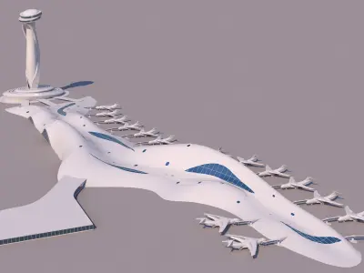 0141 - Airport Organic Building 3D model