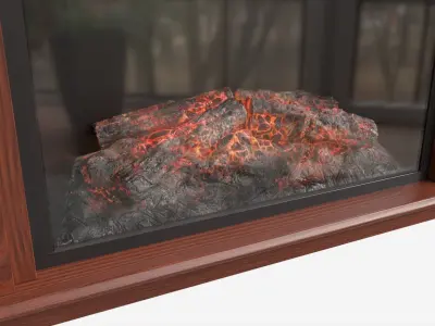 Electric Media Fireplace Wood Valmont 3D model