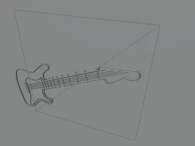 neon Guitar p2 decoration 3D model Low-poly 3D model