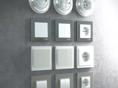 Socket and switches pack 3D model