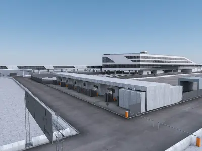 Port Terminal Low-poly 3D model