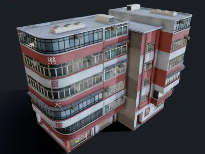 Chinese Building Lok Po Low-poly 3D model