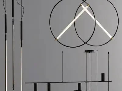 Modern Minimalist Geometric LED Lighting Collection 3D model