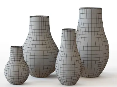 West Elm Reactive Glaze Large Floor Vases 3D model
