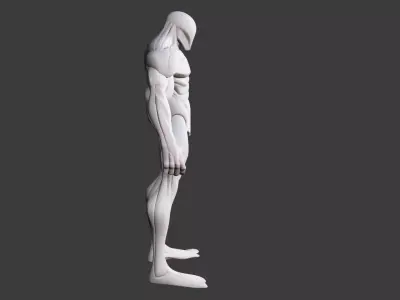 Abstract Muscular Creature Model Low-poly 3D model