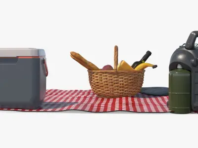  Picnic Set with Portable Gas Heater Green 