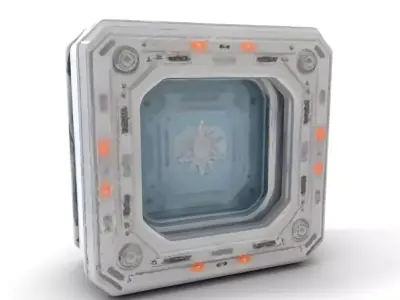 Futuristic Space Door Model Pack with PBR Textures Low-poly 3D model