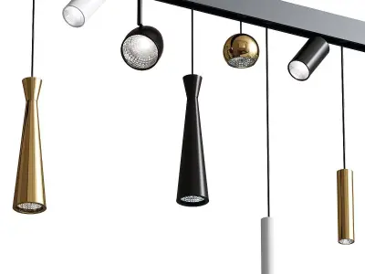 Ceiling Track light Set 3D model