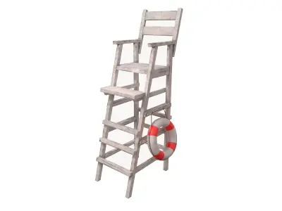 Lifeguard Chair Low-poly 3D model