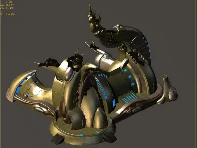 High temperature melting - object debris 03 3D model