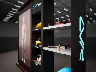 kiosk design Low-poly 3D model