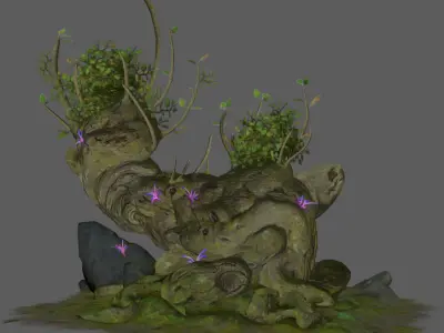 Plant bathtub landscaping Low-poly 3D model