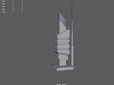 Sci-fi Building - 02 Low-poly 3D model