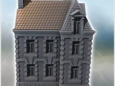 Hotel La Mouette Normandy France - World War Two Second WWII Fro 3D print model