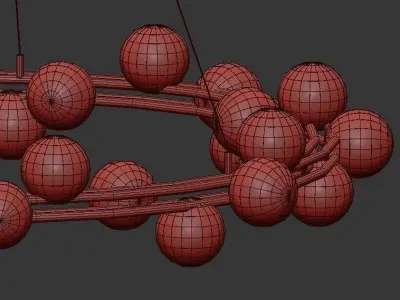 Berries circular chandelier with balls hanging from it 3D model