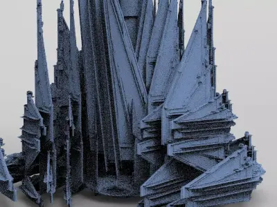 Sci-Fi Ocean Tech ship barrior Shield 5 Designs 3D model