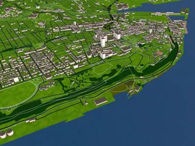 Quebec City of Canada 3d Model Low-poly 3D model