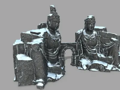 buddha rocks Low-poly 3D model