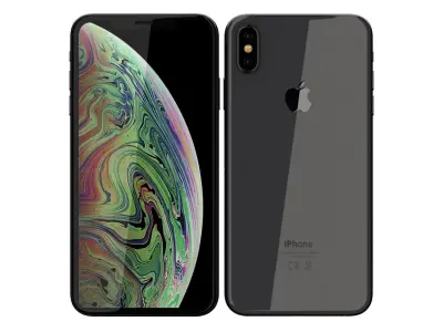 Apple iPhone XS Max Space Gray Low-poly 3D model
