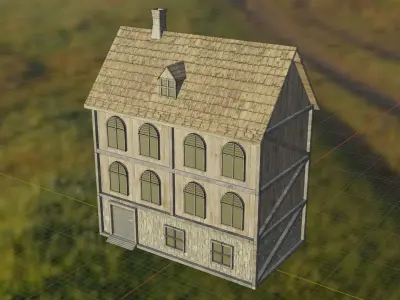 Medieval House Low-poly 3D model