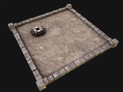 Medieval Chimney Prison Roof Castle Floor Low-poly 3D model