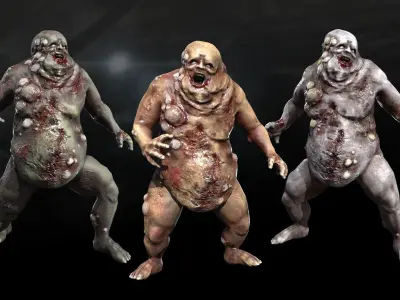 Fat mutant Low-poly 3D model